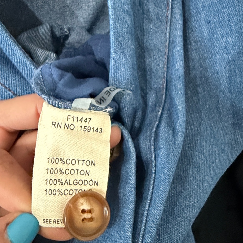 FRENCH Blue Button-Up Jumpsuit - Picture 6 of 9